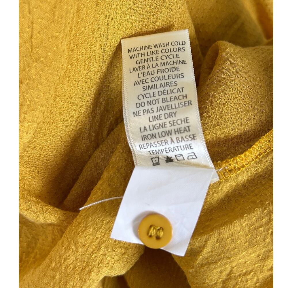 Max Studio Women's Size M Golden Yellow Embroidered Lightweight Blouse #0288 - Picture 7 of 11
